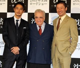 会見したマーティン・スコセッシ監督と 窪塚洋介、浅野忠信「沈黙 サイレンス」