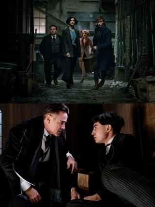 キーキャラクターを演じたエズラ・ミラー(写真下の右)「ファンタスティック・ビーストと魔法使いの旅」